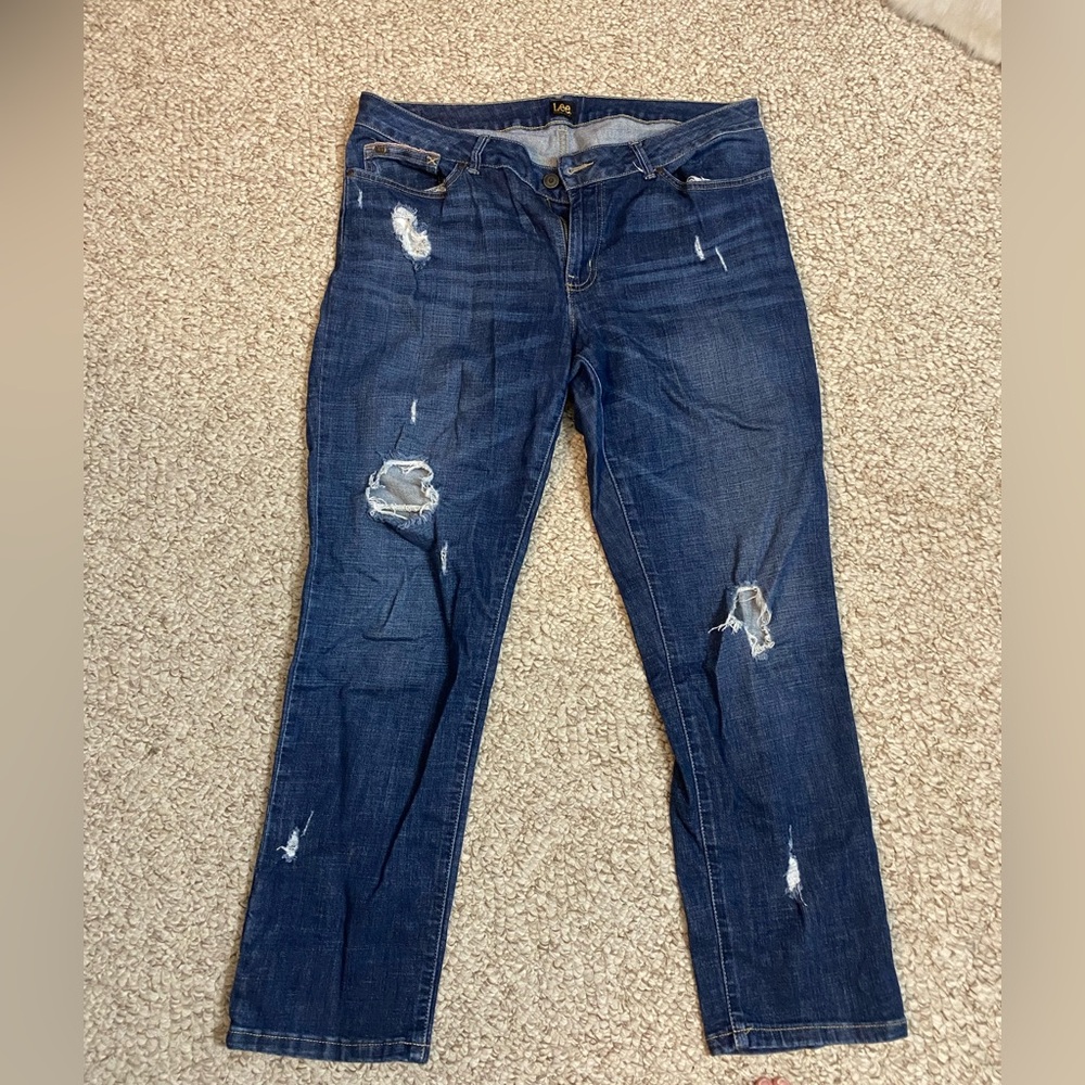 Lee Women's Dark Blue Straight Leg Jeans